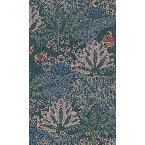 Walls Republic Blue & Green Exotic Blue Palm Trees R7888,  (57 Sq.ft.)  Non-Pasted Double Roll