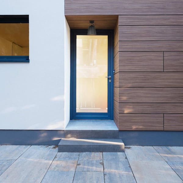 Designers Fountain - Rue 1-Light Black Outdoor Semi Flush Mount Ceiling Light with Dark Sky Metal Shade