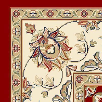 Traditional Red Polypropylene Runner Rug with Medium Pile
