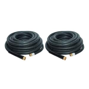 0.75 in. Dia x 75 ft. Industrial Rubber Garden Water Hose with Brass Fittings (2-Pack)