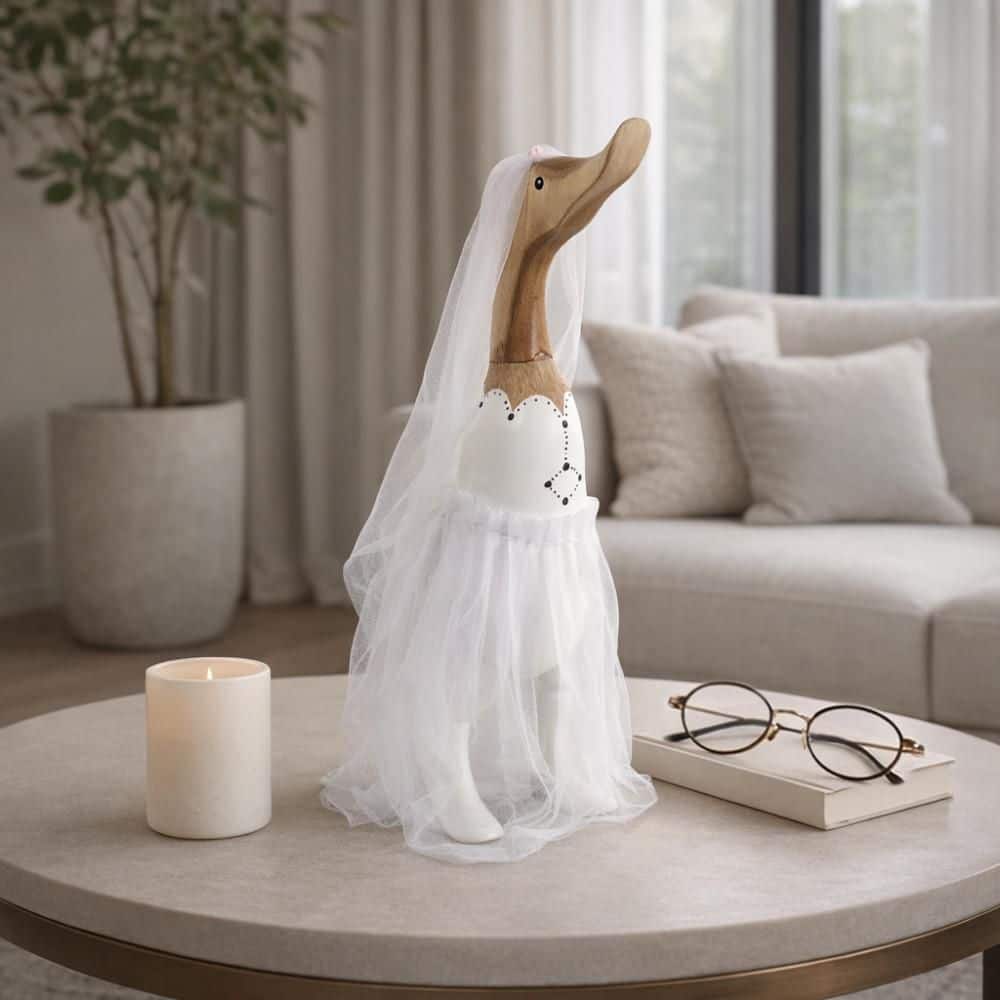 White 5.25 in. x 16 in. Wood Decorative Wedding Bridal Duck Figurine price history on PriceWatchPro