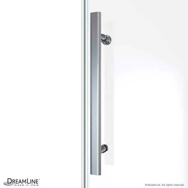 Seneca 44 in. to 48 in. W x 76 in. H Sliding Frameless Shower Door in Polished Stainless Steel