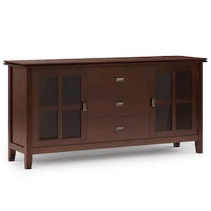 Artisan Solid wood 60 in. Wide Contemporary Large Sideboard Buffet in Russet Brown