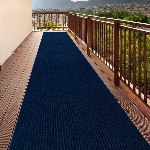 Tough Blue 26 in. W x Your Choice Length Custom Size Runner Rugs