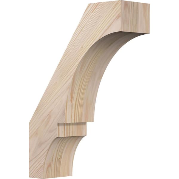 Ekena Millwork 3 1/2"W x 10"D x 14"H Balboa Smooth Knee Brace, Douglas Fir
