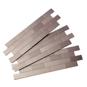 Subway Matted 12 in. x 4 in. Brushed Stainless Metal Decorative Tile Backsplash (1 sq. ft.)