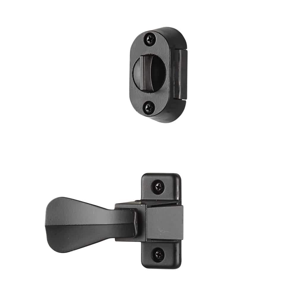 Matte Black Storm Door Handle Set with Keyed Deadbolt