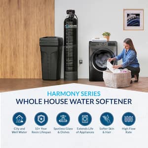 Harmony Series 64,000 Grain Water Softener with Fine Mesh Resin for Iron Removal