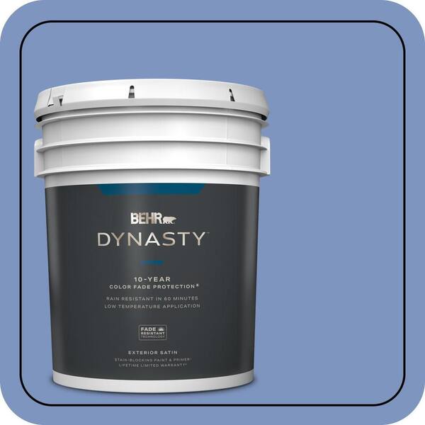 BEHR DYNASTY 5 gal. #M540-5 Blue Satin Enamel Satin Enamel Exterior Stain-Blocking Paint & Primer