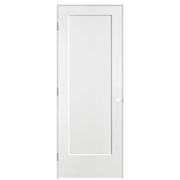 Masonite 30 in. x 80 in. 1-Panel Lincoln Park Right-Hand Hollow Core Pure White Molded Composite Single Prehung Interior Door