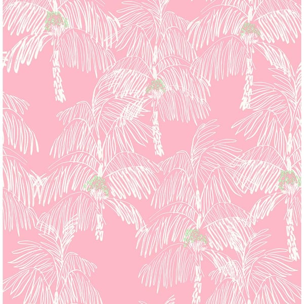 NextWall Palm Beach Flamingo Tropical 20.5 in. x 18 ft. Peel and