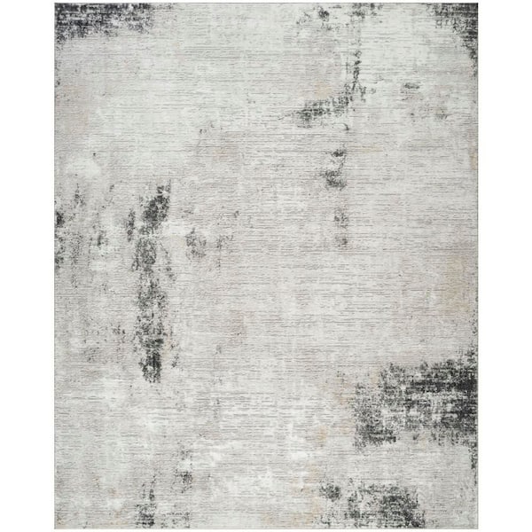Dekor Grey Charcoal 9 ft. x 12 ft. Abstract Contemporary Area Rug