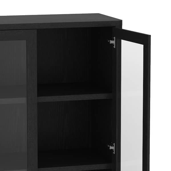 Manhattan 22 Black wood 55-19-140 Manhattan Comfort Rivington 79 in. Tall Modern Black  main image 2