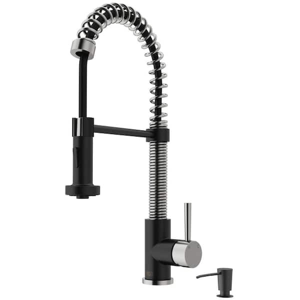 VIGO Edison Single Handle Pull-Down Sprayer Kitchen Faucet Set