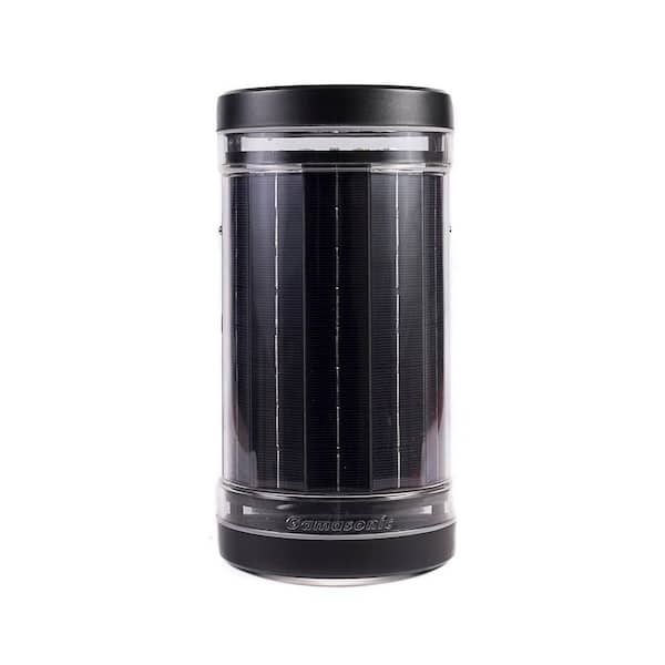 Infinity 1-Light Black Modern Outdoor Solar Up and Down LED Wall Sconce Lantern with Adjustable Color Temperature