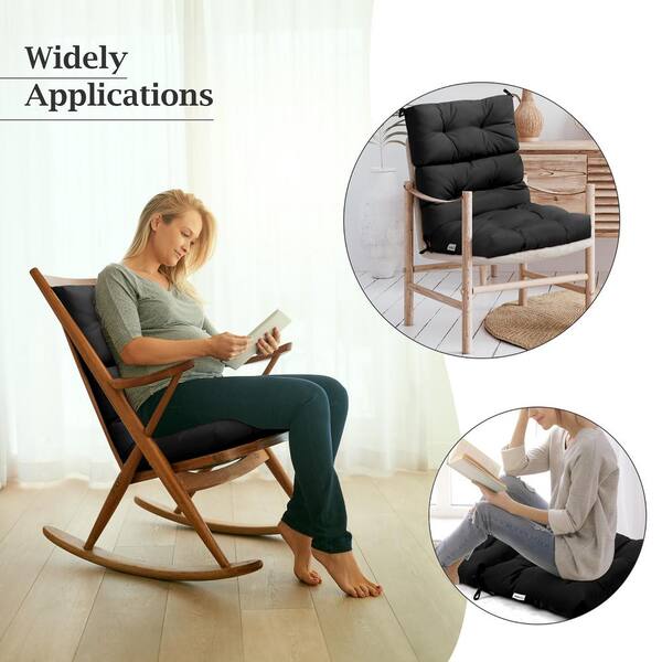 Suede Sun Lounger Chair Cushions Non-Slip Rocking Chair Cushion Garden  Recliner Quilted Thick Padded Seat Cushion
