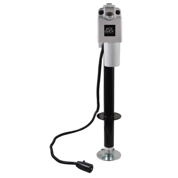 Quick Products Power A-Frame Electric Tongue Jack with 7-Way Plug - 3,650 lbs. Lift Capacity, White