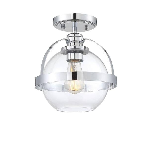 polished chrome semi flush ceiling light