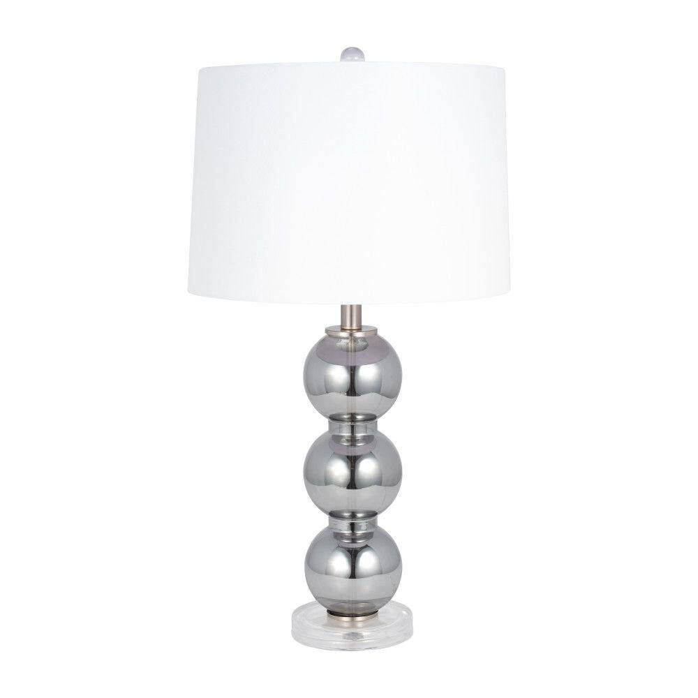 28 in. Gray Glass Orbs Table Lamp with White Linen Shade price history on PriceWatchPro