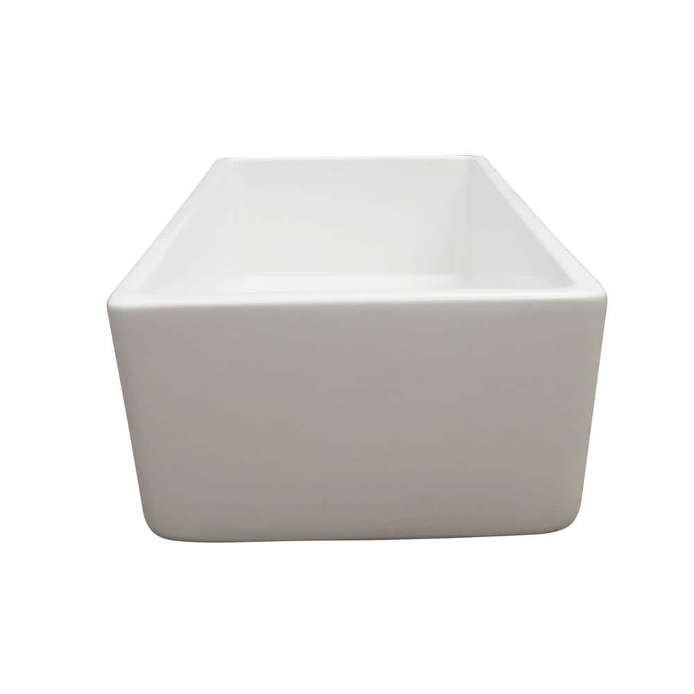33'' White Fireclay Farmhouse Single Bowl Kitchen Sink