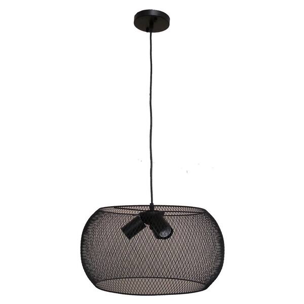 Filament Design 3-Light Black Chandelier with Black Metal Shade
