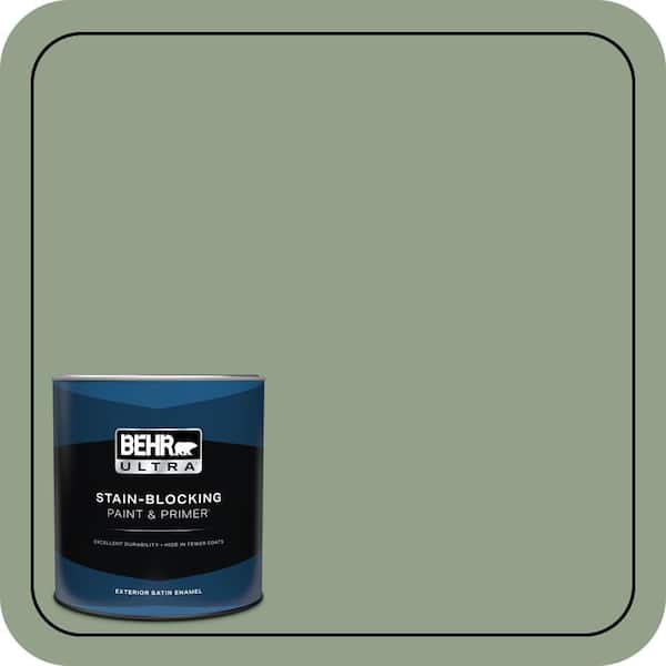 BEHR ULTRA 1 qt. #440F-4 Athenian Green Satin Enamel Exterior Paint & Primer