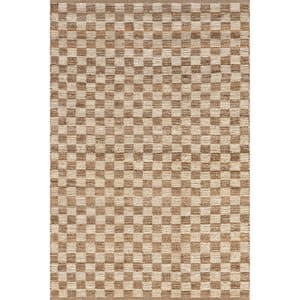 Aneira Natural 4 ft. x 6 ft.  Checkered Jute Area Rug