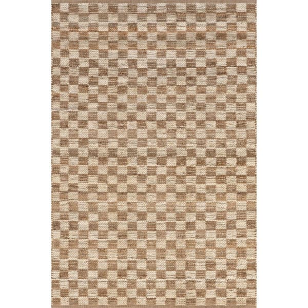 nuLOOM Aneira Natural 8 ft. x 10 ft. Checkered Jute Area Rug