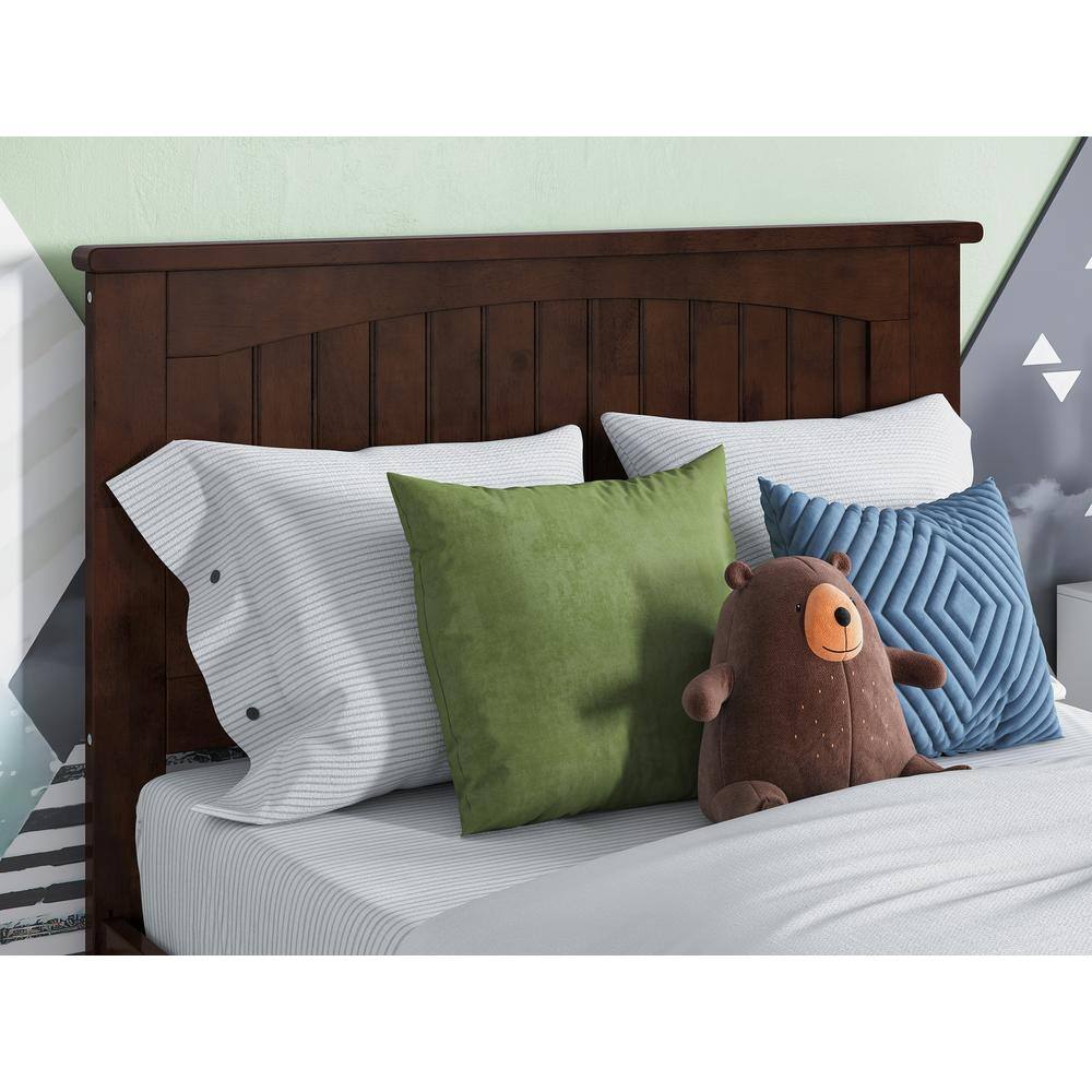 Nantucket Walnut Twin Wood Platform Bed with Trundle