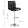 Gymax 46 in. PU Leather Bar Stool Low Back Metal Swivel Bar Chair w/  Adjustable Height Black (Set of 4) GYM05481 - The Home Depot