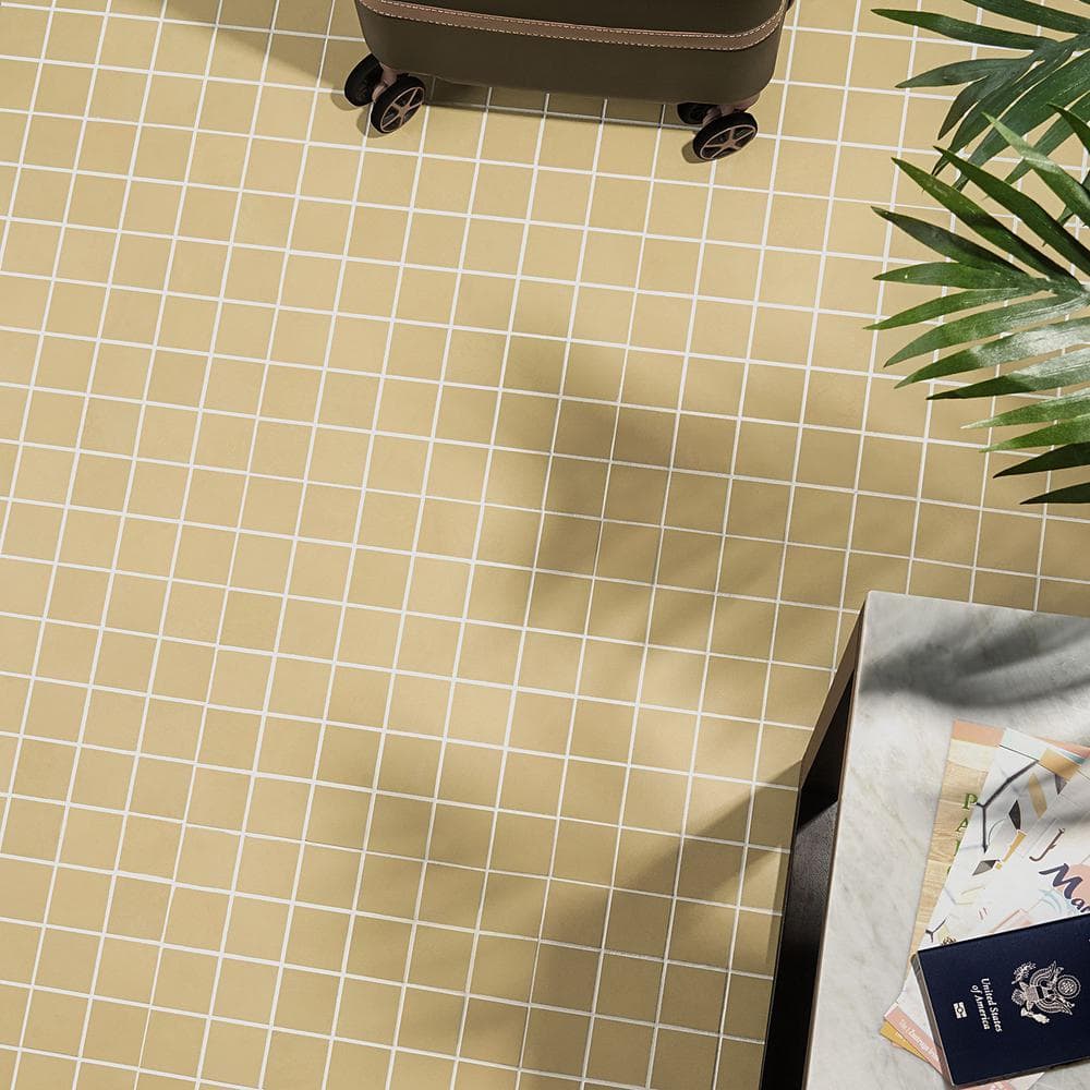 Catlinite 12" x 12" Matte Yellow Porcelain Mosaic Tile
