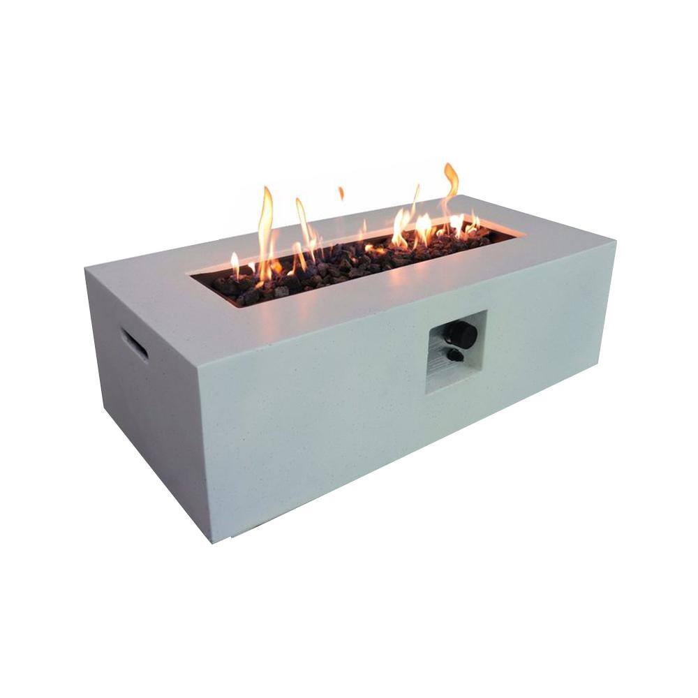 SIMPLE RELAX 42 in. Fiber Reinforced Concrete Propane Fire Pit Table in ...