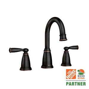 Banbury 8 in. Widespread Double Handle High-Arc Bathroom Faucet in Mediterranean Bronze