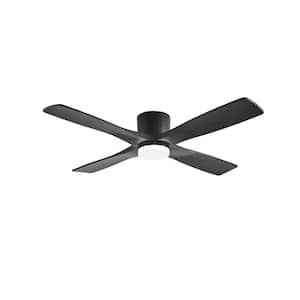 54 in. LED Indoor Black Ceiling Fan with Remote