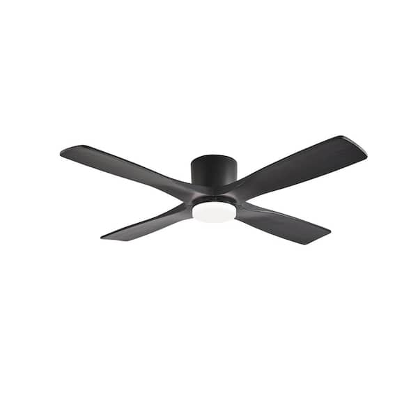 WINGBO 54 in. LED Indoor Black Ceiling Fan with Remote