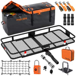 500 lbs. Capacity Hitch Mount Cargo Carrier Basket, 16 cu. ft. Cargo Bag , Thick Straps, Foldable Shank and 2 in. Raise
