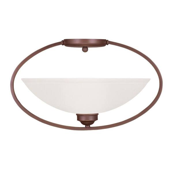 Livex Lighting Providence 1-Light Ceiling Vintage Bronze Incandescent Semi-Flush Mount