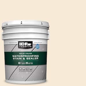 5 gal. #13 Cottage White Solid Color Waterproofing Exterior Wood Stain and Sealer