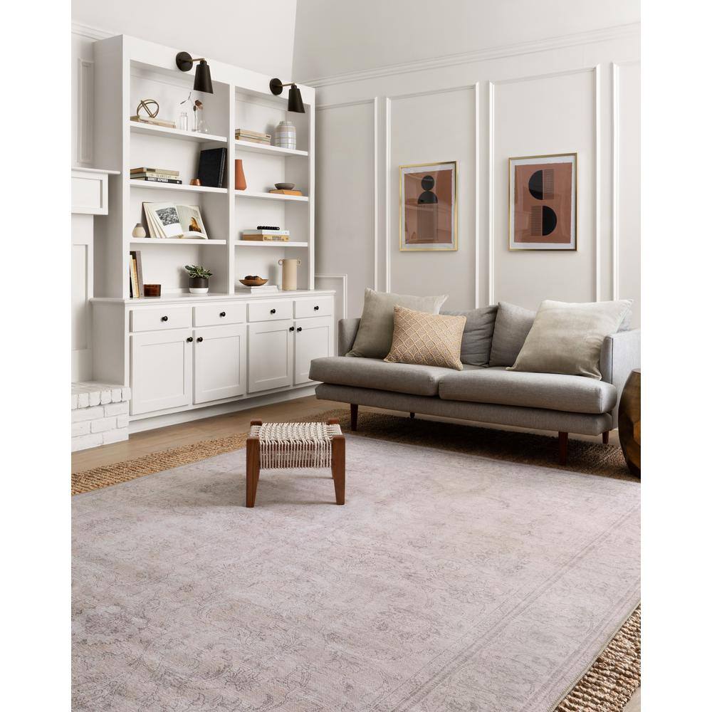 Gray Hand-knotted Oriental Synthetic Area Rug