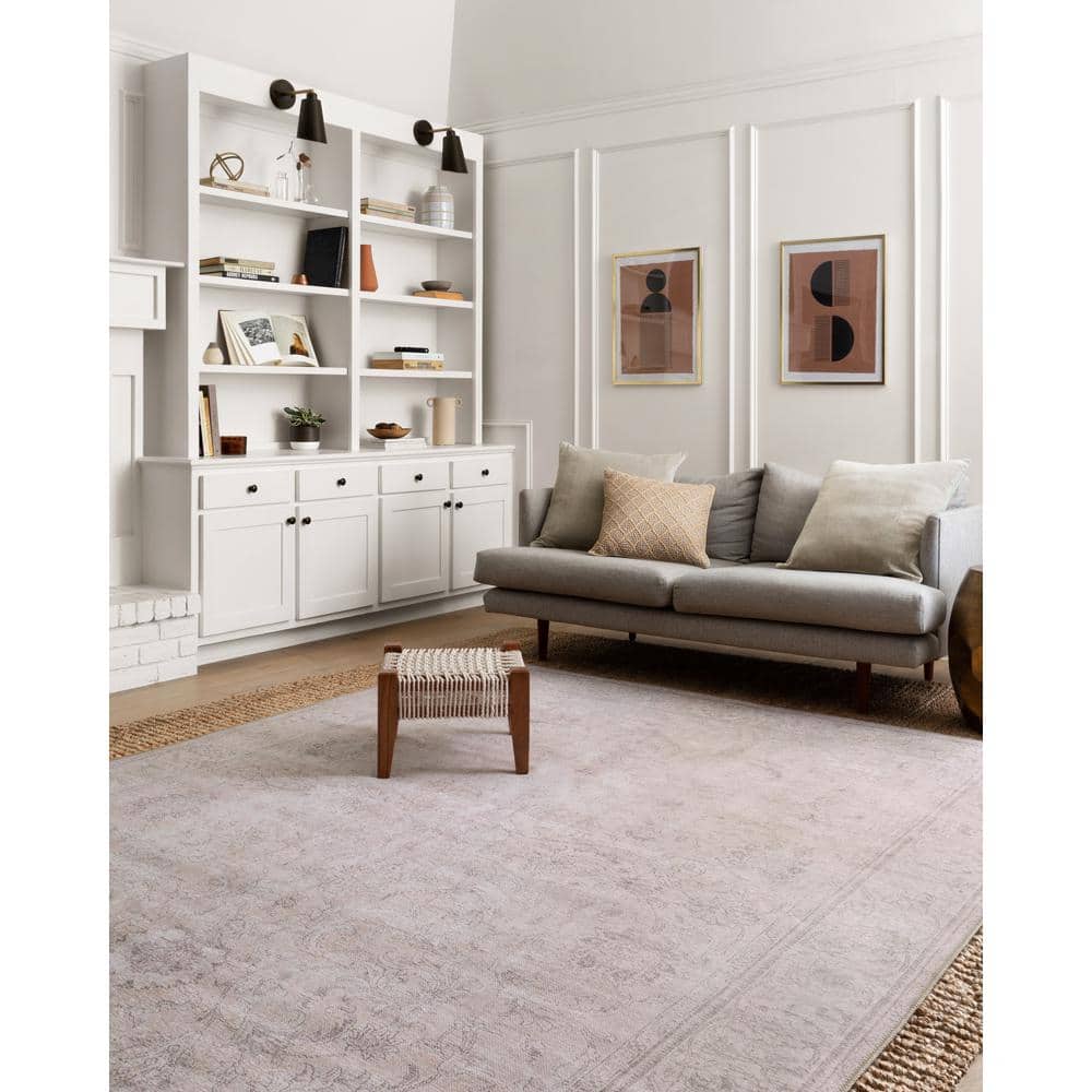 Gray Hand-Knotted Oriental Synthetic Area Rug