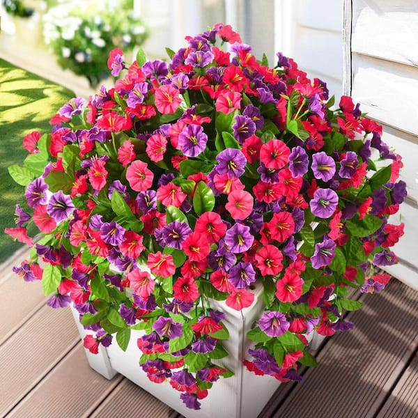 18.9 in. Multi-Colored Outdoor Artificial Hanging Orchid Flower