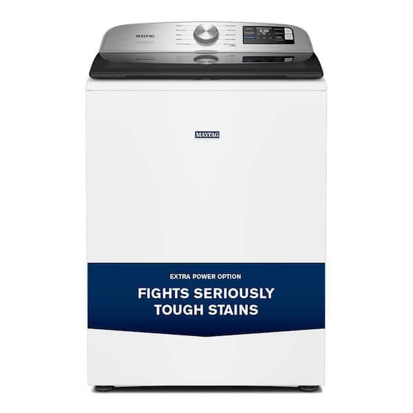 5.3 cu. ft. Top Load Washer in White with Impeller, Extra Power Option and Smart Appliance