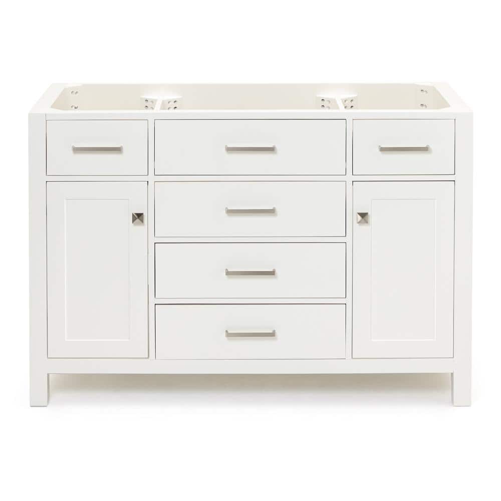 Bristol 48" White Single Freestanding Vanity Cabinet