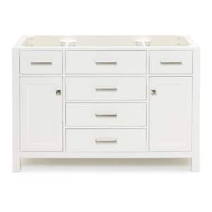 Bristol 48 in. W x 21.5 in. D x 34.5 in. H Freestanding Bath Vanity Cabinet without Top in White