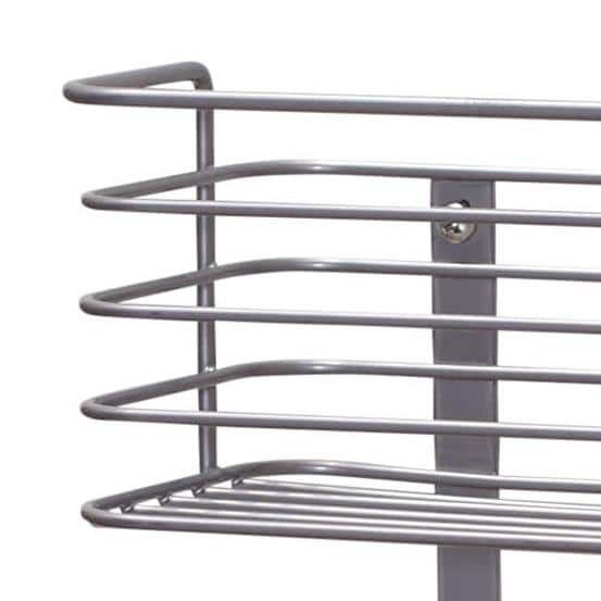 Gray Metal Double Basket Door Mount Cabinet Organizer