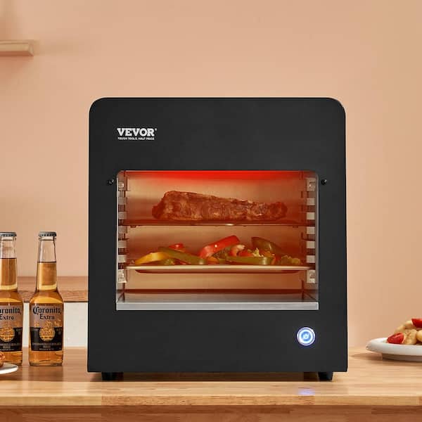 Electric Steak Grill, Portable Electric Grill in Black 1800W Smokeless Infrared 1450°F Stainless Steel Adjustable Rack