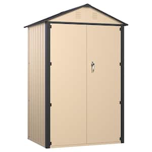 49.4 in. W x 34.8 in. D x 72.8 in. H Yellow+Gray Metal Outdoor Storage Cabinet, Waterproof Shed with Door for Tools