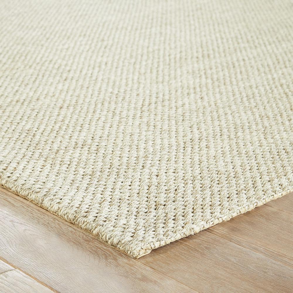 Ivory Flat Woven Wool Rectangular Area Rug 3' x 5'