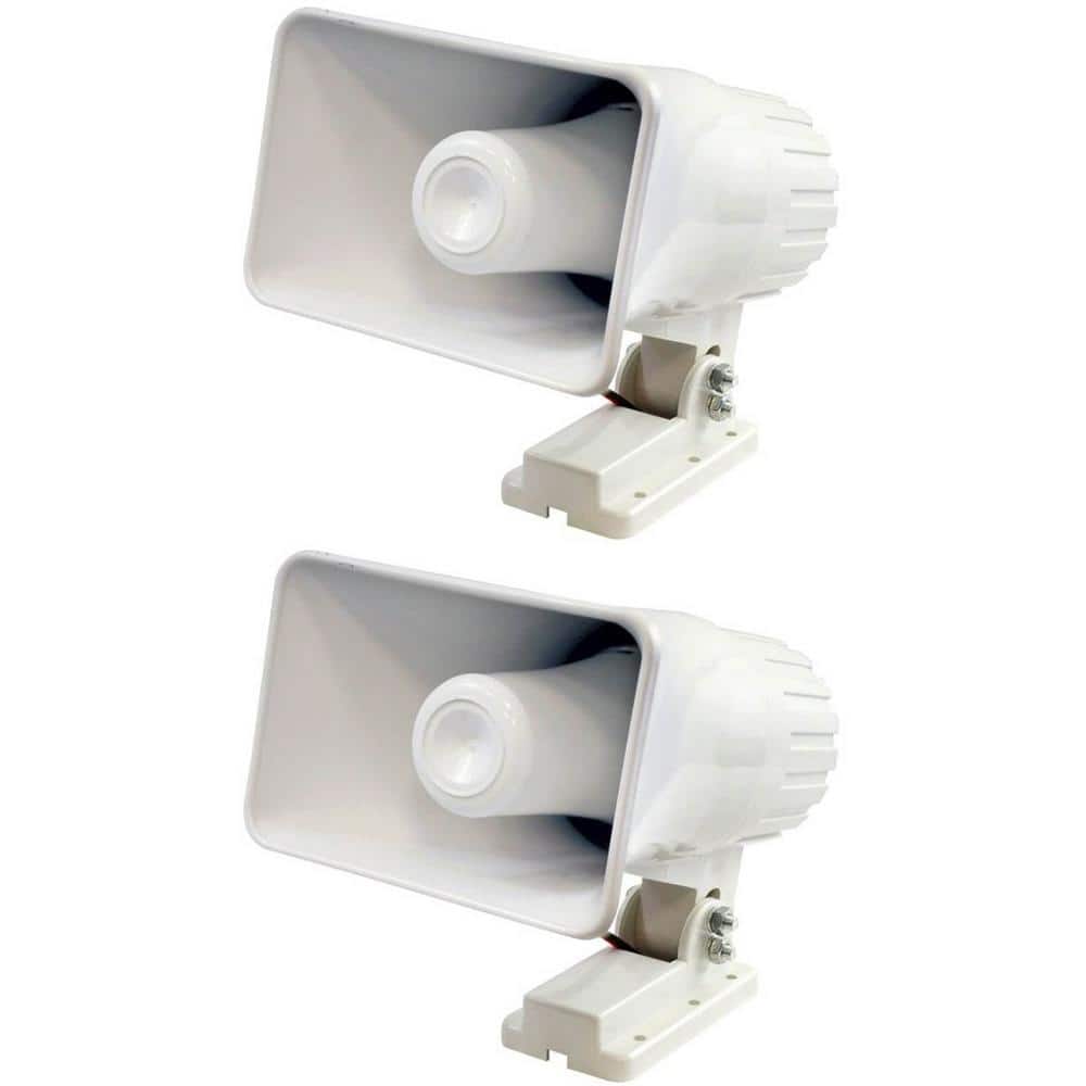 2-Pyle 6 in. 50-Watt Indoor/Outdoor Waterproof Home PA Horn Speaker in Whit