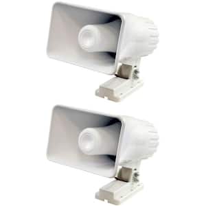 2-Pyle 6 in. 50-Watt Indoor/Outdoor Waterproof Home PA Horn Speaker in White